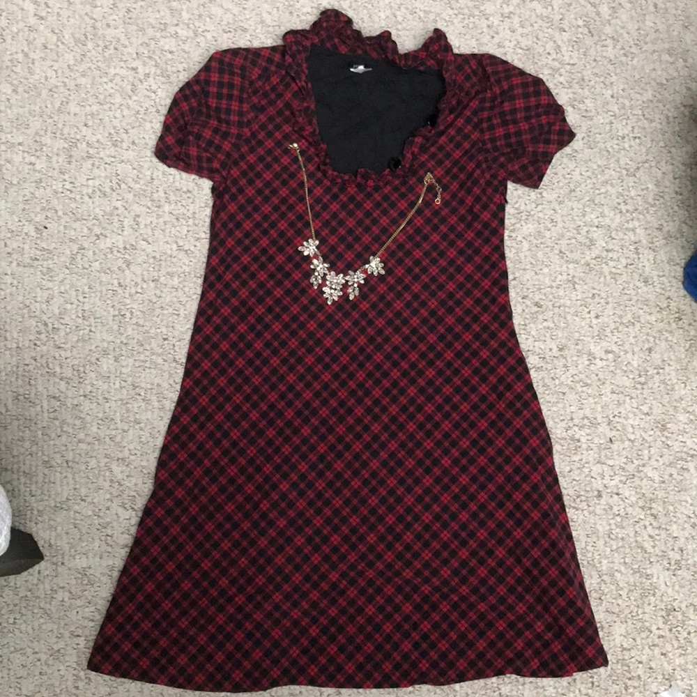 Short sleeve plaid J. Crew dress